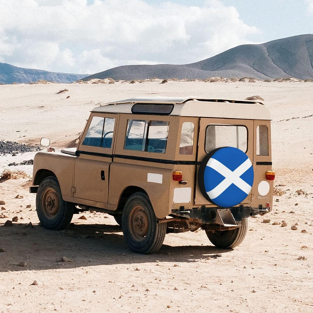 Scottish Flag Print Universal Spare Tire Cover for RV, Jeep | Wheel Protector Fits Rv, Trailer, Jeep, Shield Tires From Sun, Dirt And Rain For Outdoor Storage