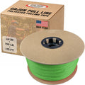 Cajun Tie Downs Pull Line — 1/4 Inch, 700 lb, Flat Polyester Pulling Tape, Conduit Wire Pulling, Made in USA, Neon Green, 175 ft