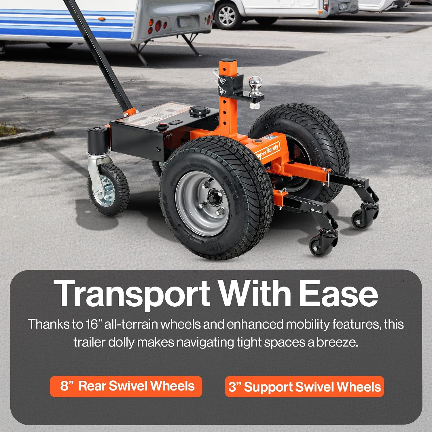 SuperHandy Electric Trailer Dolly – 7500lb, 6 Wheel, 24V 800W Heavy Duty Motor, Reverse/Drive Switch
