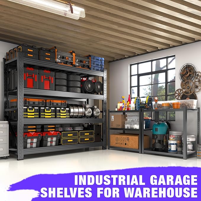 6000LBS Garage Shelving Heavy Duty, 4-Tier 59" W Storage Garage Shelves - Image 3