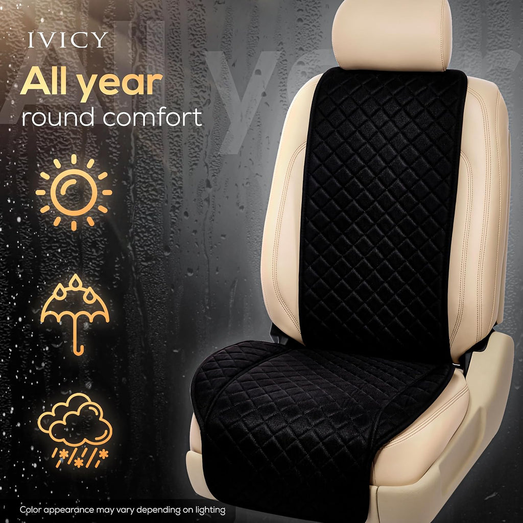 ivicy faux linen front car seat cover, seat on a desk or shelf
