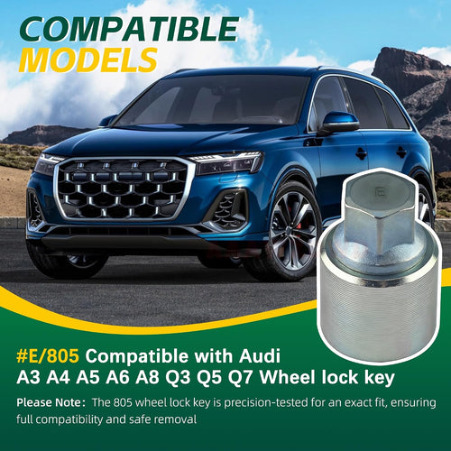 #E/805 Compatible with Audi A3 A4 A5 A6 A8 Q3 Q5 Q7 Wheel Lock Key Lug Key | E 805 Wheel Locking Nut Key Tire Lug Key Replacement