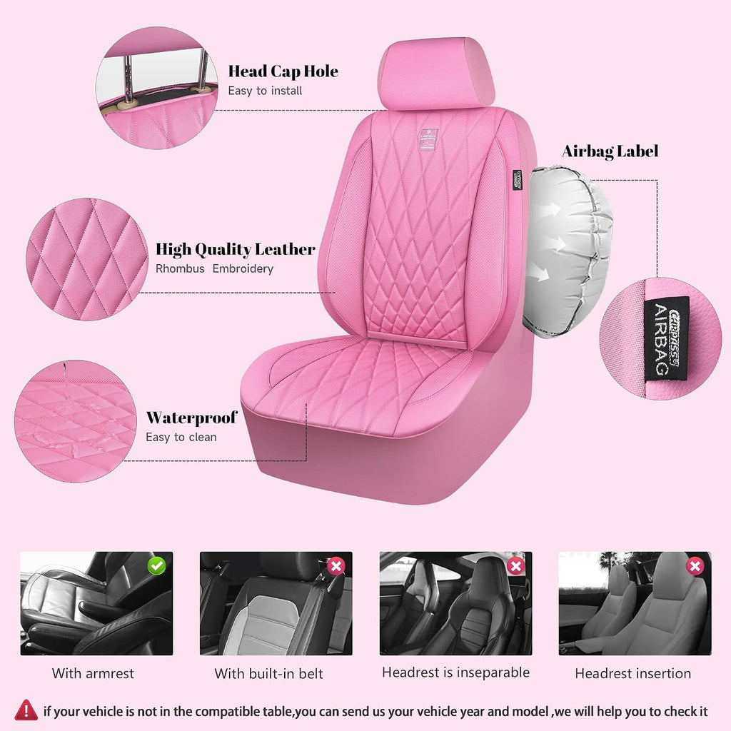 car pass 5 seats piping luxury leather seat showing dimensions