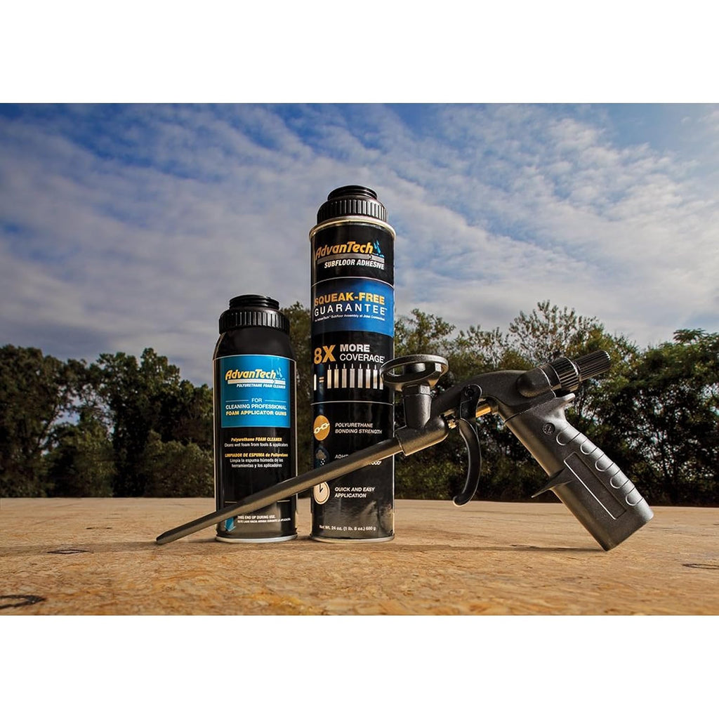 advantech subfloor adhesive starter kit with applicator &, close-up detail