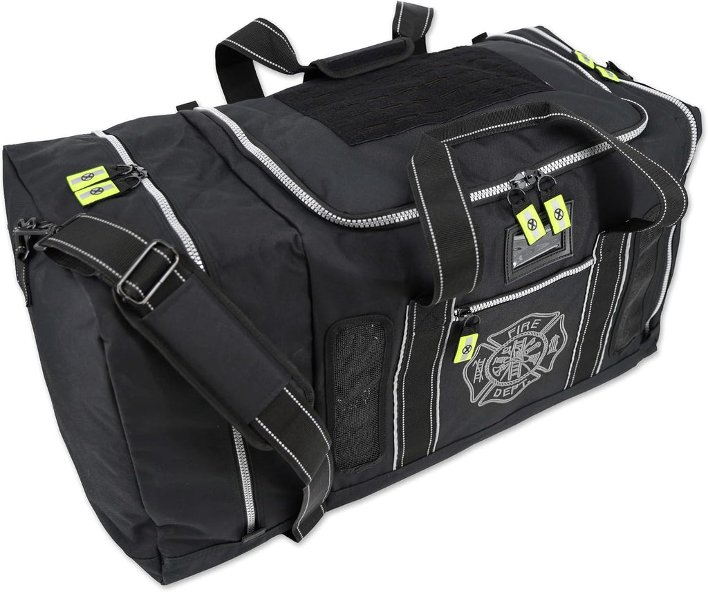 Newly Redesigned Lightning X Firefighter Fireman Quad-vent Turnout Gear Bag w/Helmet Compartment, Mesh Vents & Maltese Cross for First Responder