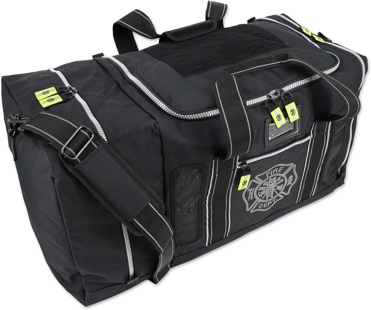 Newly Redesigned Lightning X Firefighter Fireman Quad-vent Turnout Gear Bag w/Helmet Compartment, Mesh Vents & Maltese Cross for First Responder