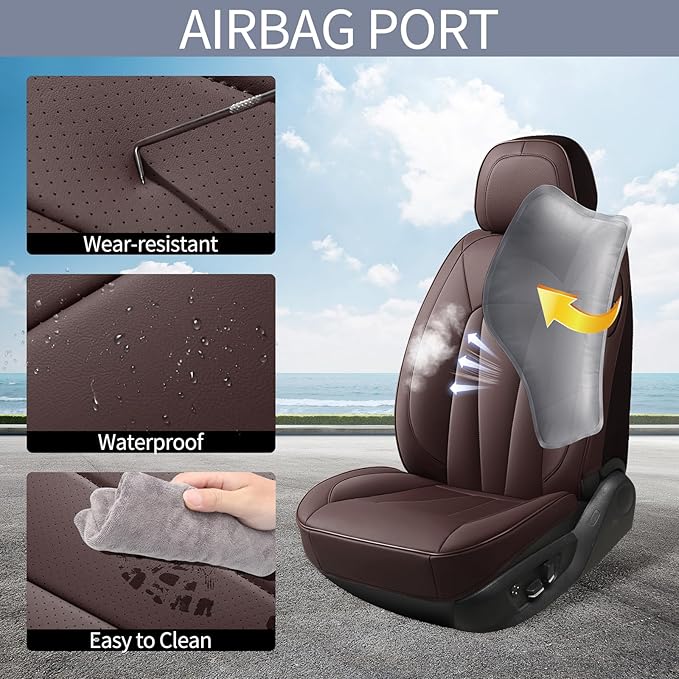 Leather Car Seat Covers, Sedans and Trucks, Waterproof and Breathable - Image 3