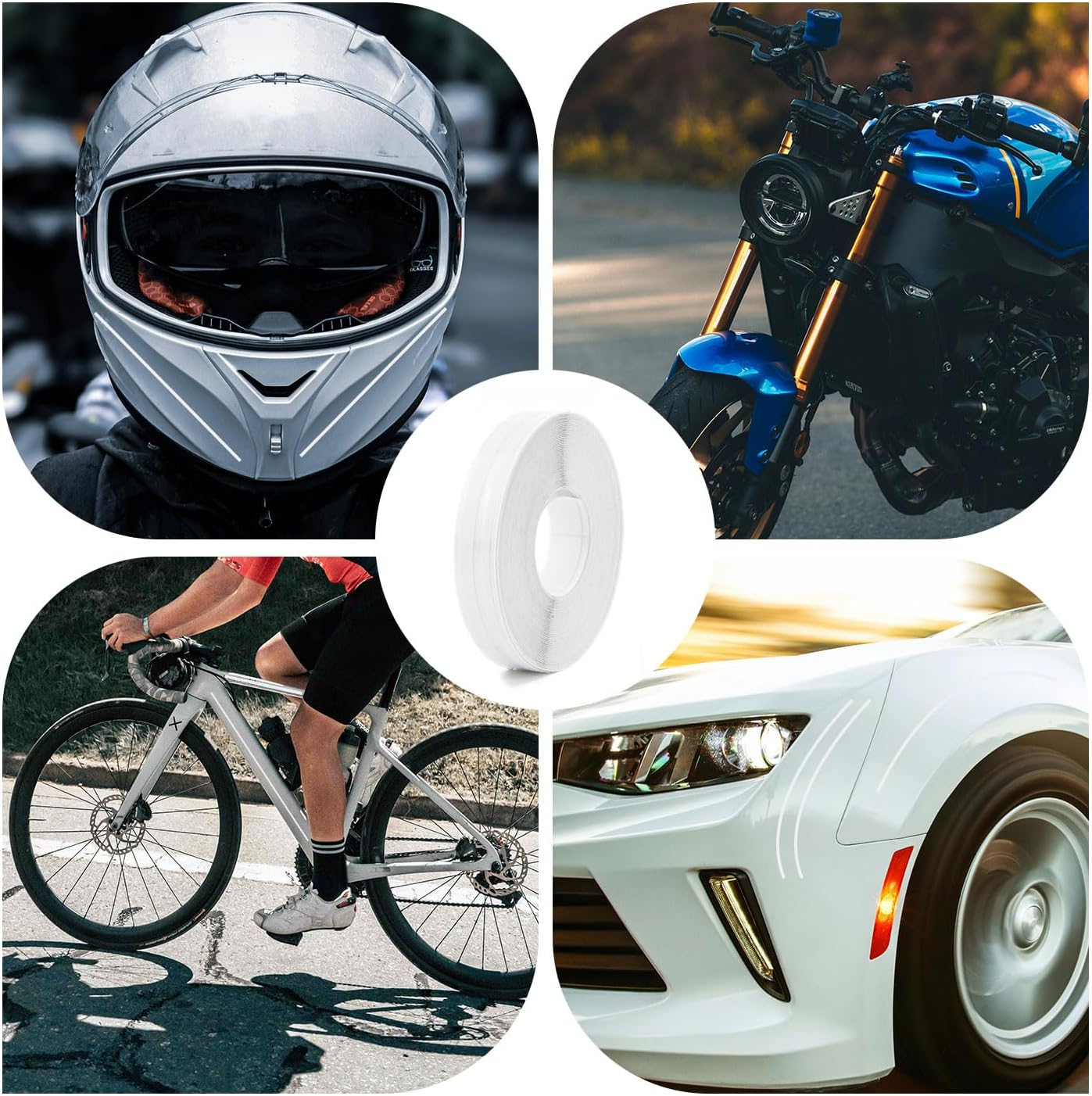 Pinstriping Tape with 1 Sticker, Auto Pinstripe Tape - PVC Car Pin Stripe Vinyl Emblems Trim Decal Stickers for DIY Musical Instrument Motorcycle Auto (White)