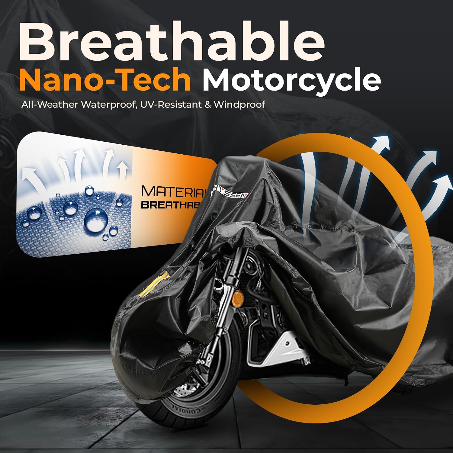 Heavy Duty Motorcycle Cover for - Enhanced Waterproof Motorcycle Covers Outdoor Storage Applicable to mainstream medium-sized motorcycles car on the market(XXXL)
