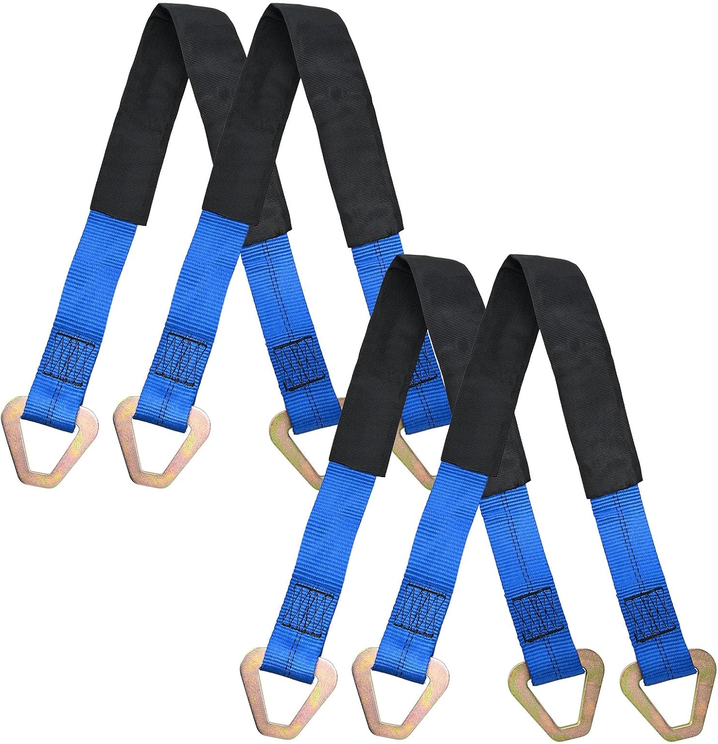 Axle Straps 10000 Lbs Break Strength 3335 Lbs Working Load Blue Car Axle Straps for Race Car Hauler Tow Truck 4x4 Off-Road,4 Pack (2 Inch by 36 Inch)