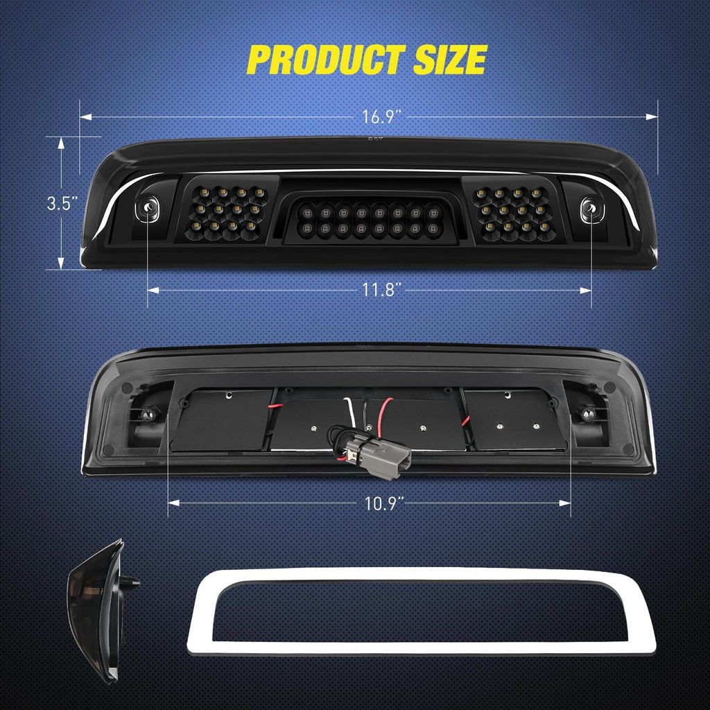 Nilight Third Brake Light High Mount 3rd Stop Reverse Cargo LED Lighting for Chevy Silverado GMC Sierra 1500 2500 3500HD 2014-2018 Pickup Truck Rear Cab Center Tail Lights