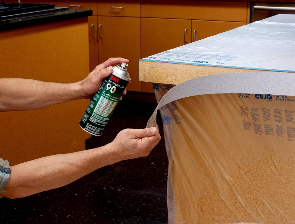 3m hi-strength spray adhesive 90, 14.6 oz., industrial, front angle view