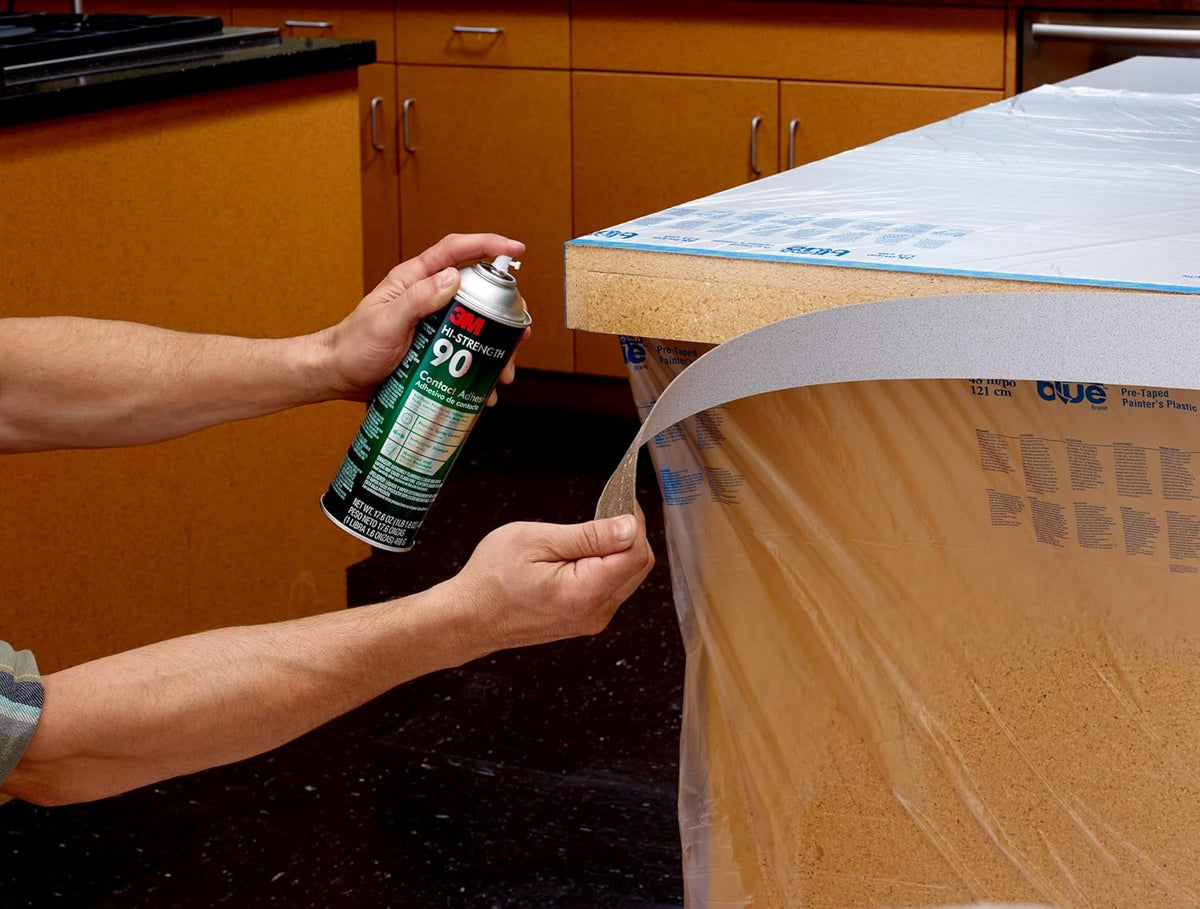 3m hi-strength spray adhesive 90, 14.6 oz., industrial, front angle view