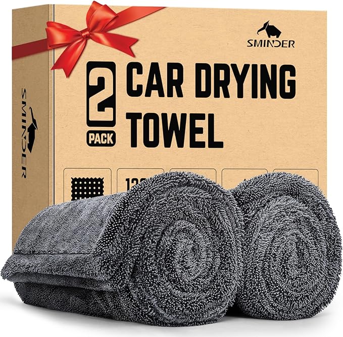 2-Pack 1200 GSM Car Drying Towels – Microfiber Towels by SMINDER