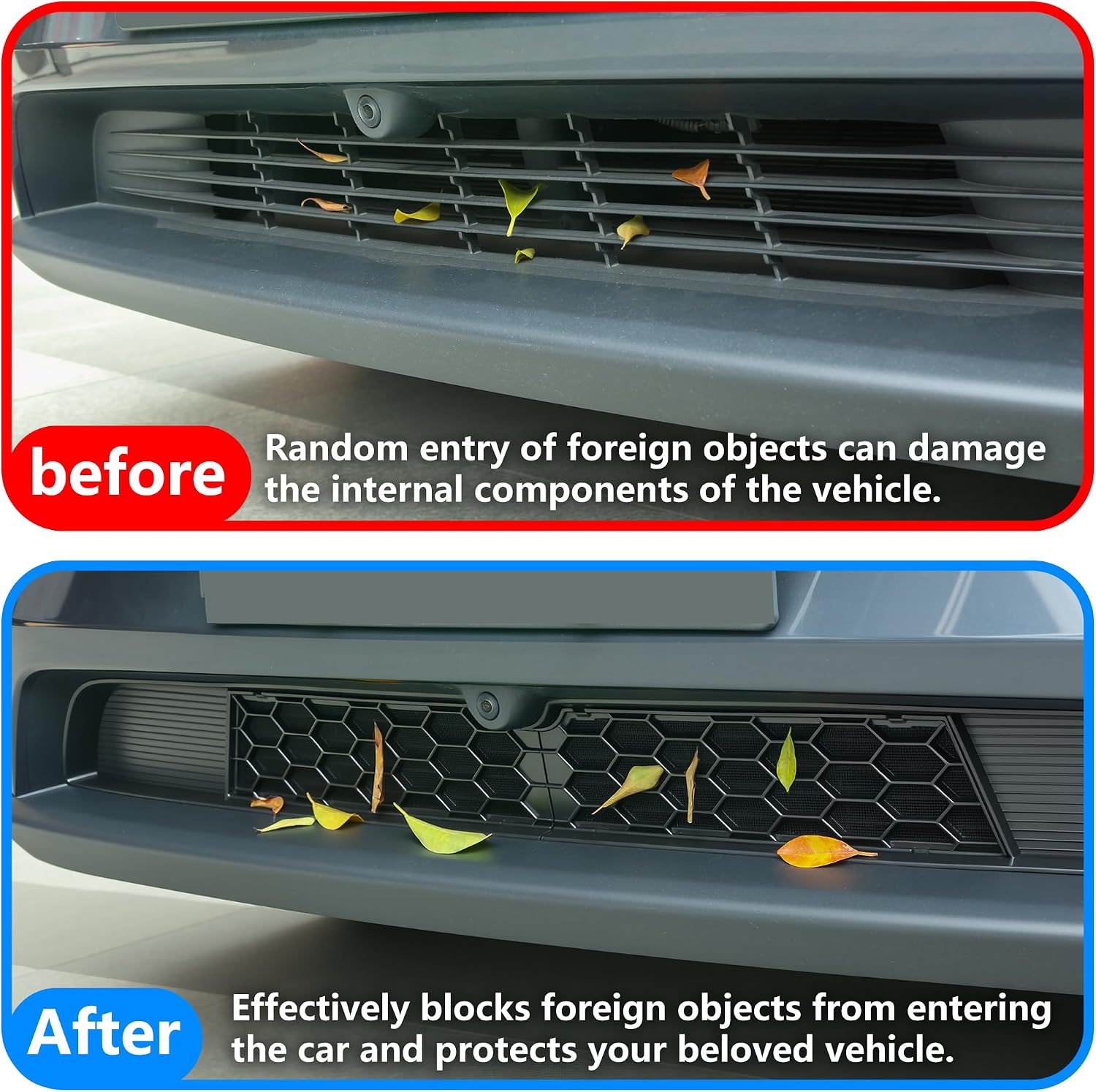 Front Grill for Tesla Model Y 2025 2026 Juniper Mesh Grille Grid Inserts Air Inlet Vent Grille Cover Replacement With Insect Protection Accessories (Not fit 2026 Standard & Performance)