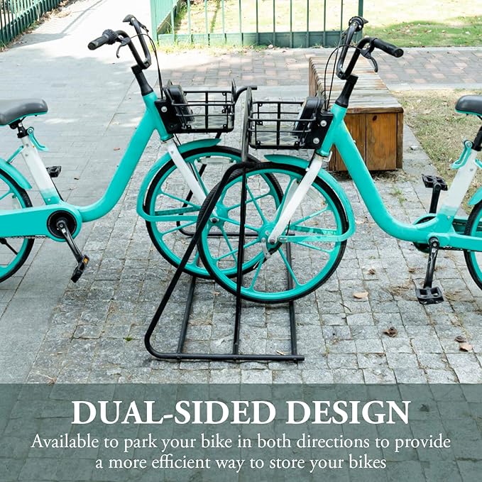 MyGift Large Metal Double-Sided Grid Bike Rack Stand, Freestanding Bicycle - Image 2