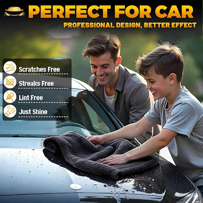 Microfiber Towels for Cars, 3 Pack Dual Sided Drying Towels Car Detailing， - Image 5