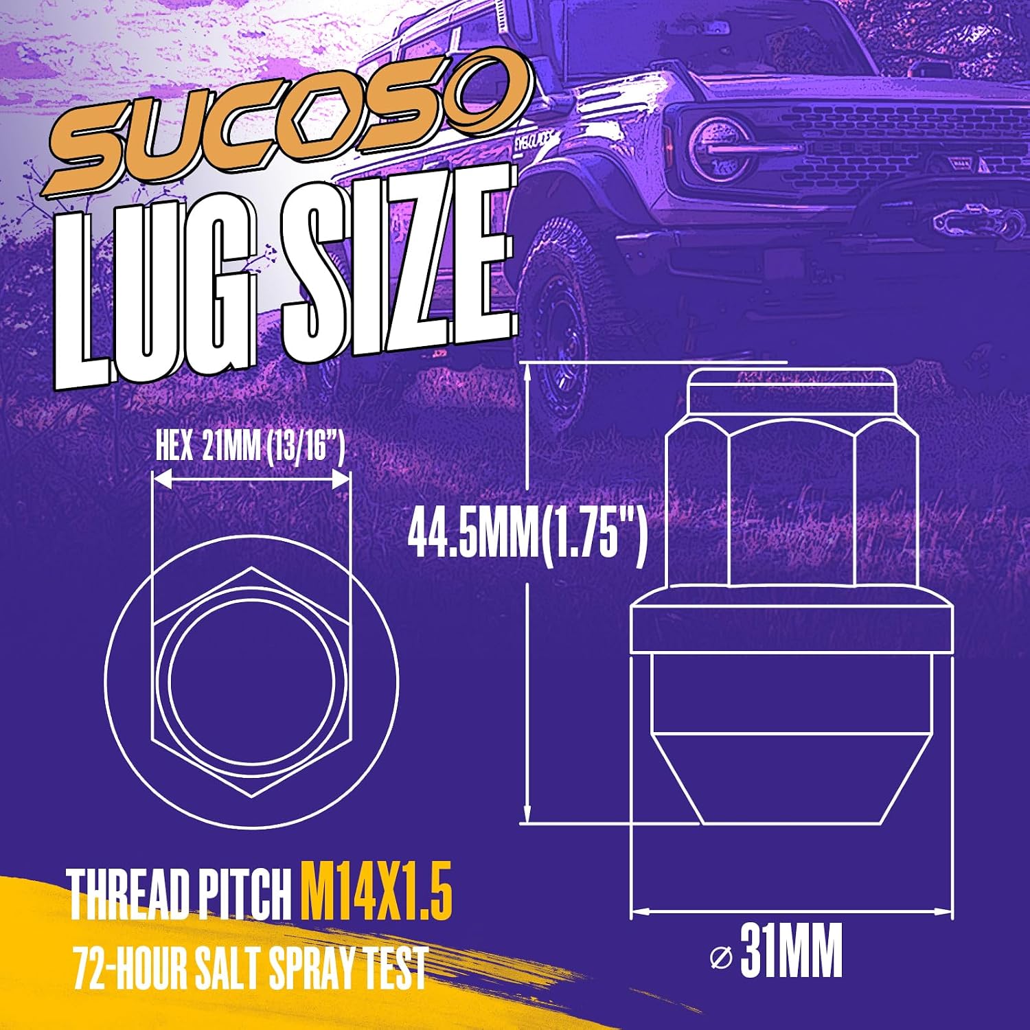 SUCOSO 14x1.5 Lug Nuts for F150, OEM Stock Solid One Piece Design Wheel Lugnuts for 2015-2023 Ford F-150 Expedition Lincoln Navigator Replacement Ford OE Factory ACPZ1012B 611008 Lugs Anti-Rust