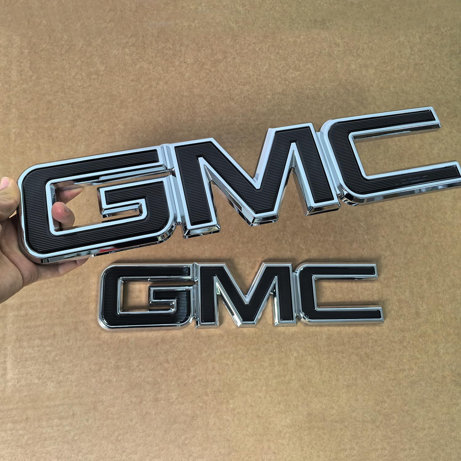2014-2018 Kit OEM Sierra Front & Rear Emblem 3D Badges Replacement for Sierra 1500 2500HD 3500HD Base Denali SLT SLE 84395038 (Chrome with Black)