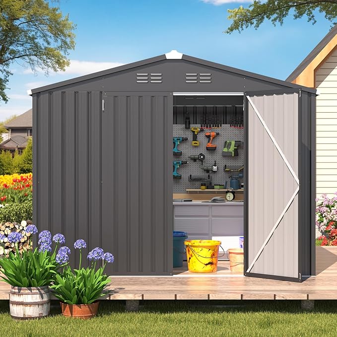 AECOJOY Shed 8' x 6' Metal Storage Shed - Image 5