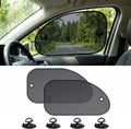 2PCS Car Window SunShades, Mesh Breathable Cling Side Sunshade, Anti-Glare Front Passenger Sun Protection, Reduces Fading and Damage Fits Most Cars (Black)