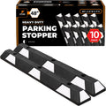 Xpose Safety 48" Heavy Duty Rubber Parking Stopper – 10 Pack Wheel Blocks