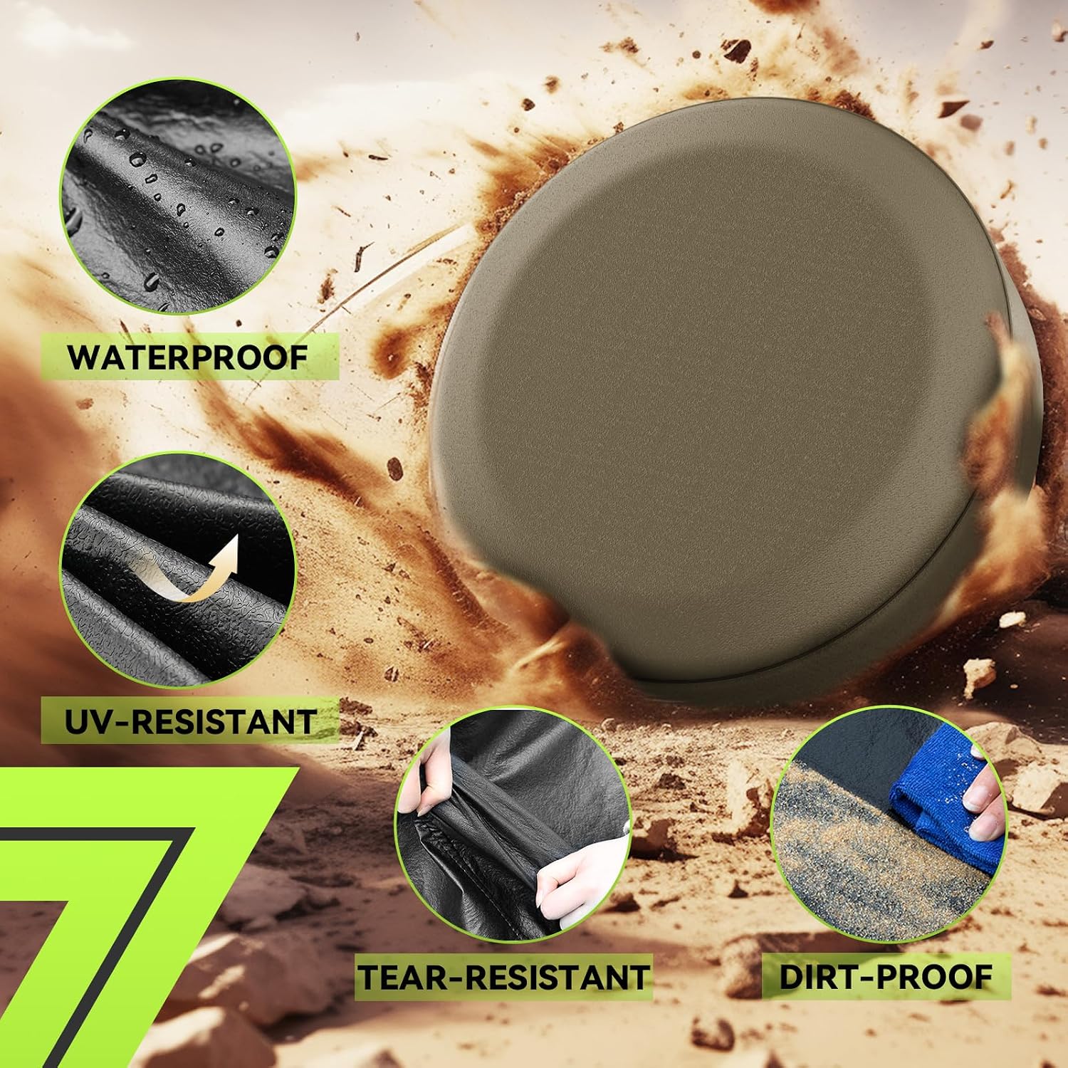 RVMATE RV Spare Tire Cover - Fits 27" Diameter, Waterproof Anti-UV Black Tire Cover for RV/Truck/Trailer/SUV/Jeep