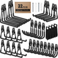 32 Pack Garage Hooks with Anti-Slip Coating Heavy Duty Wall Mount Hooks