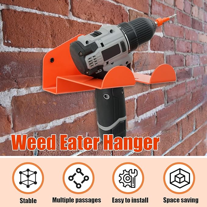 4Pack Weedeater Hanger Wall Mounted Grass Trimmer Rack Heavy Duty Garden Tool - Image 2