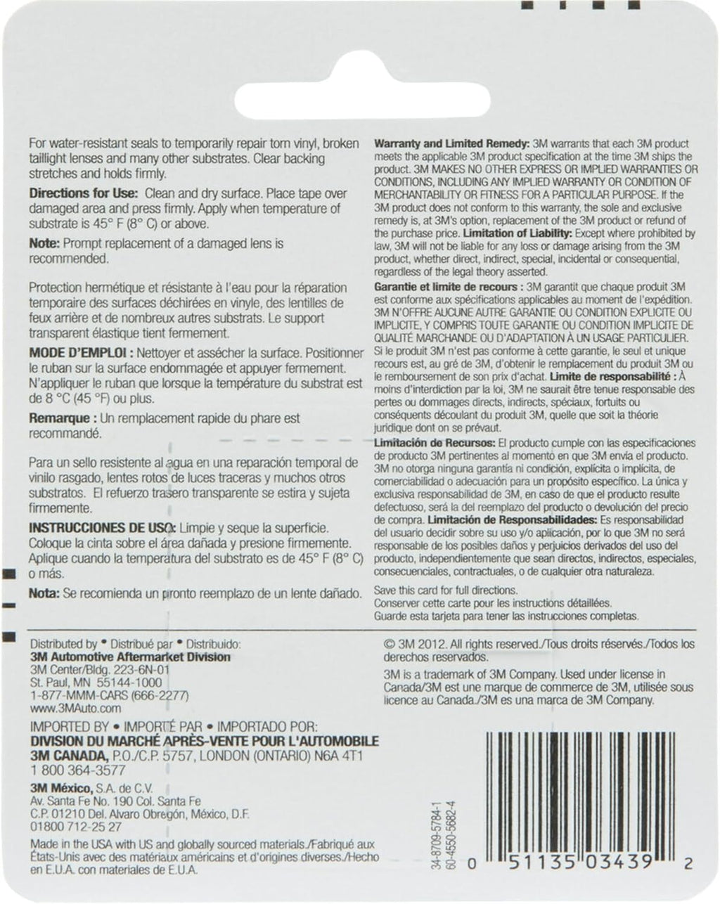 3M Clear Repair Tape, 03439, 1-1/2 in x 115 in