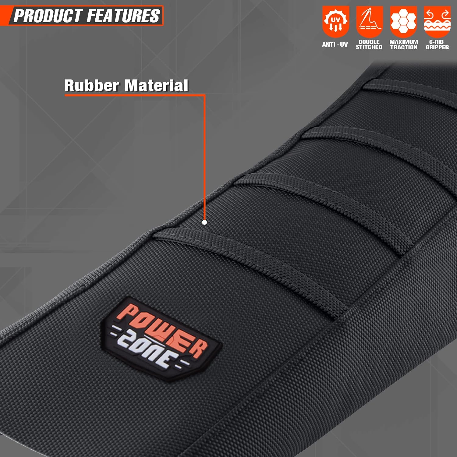 Universial Dirt Bike Seat Cover - Soft Ribbed Rubber Seat Covers for Motorcross Enduro (Black-2)