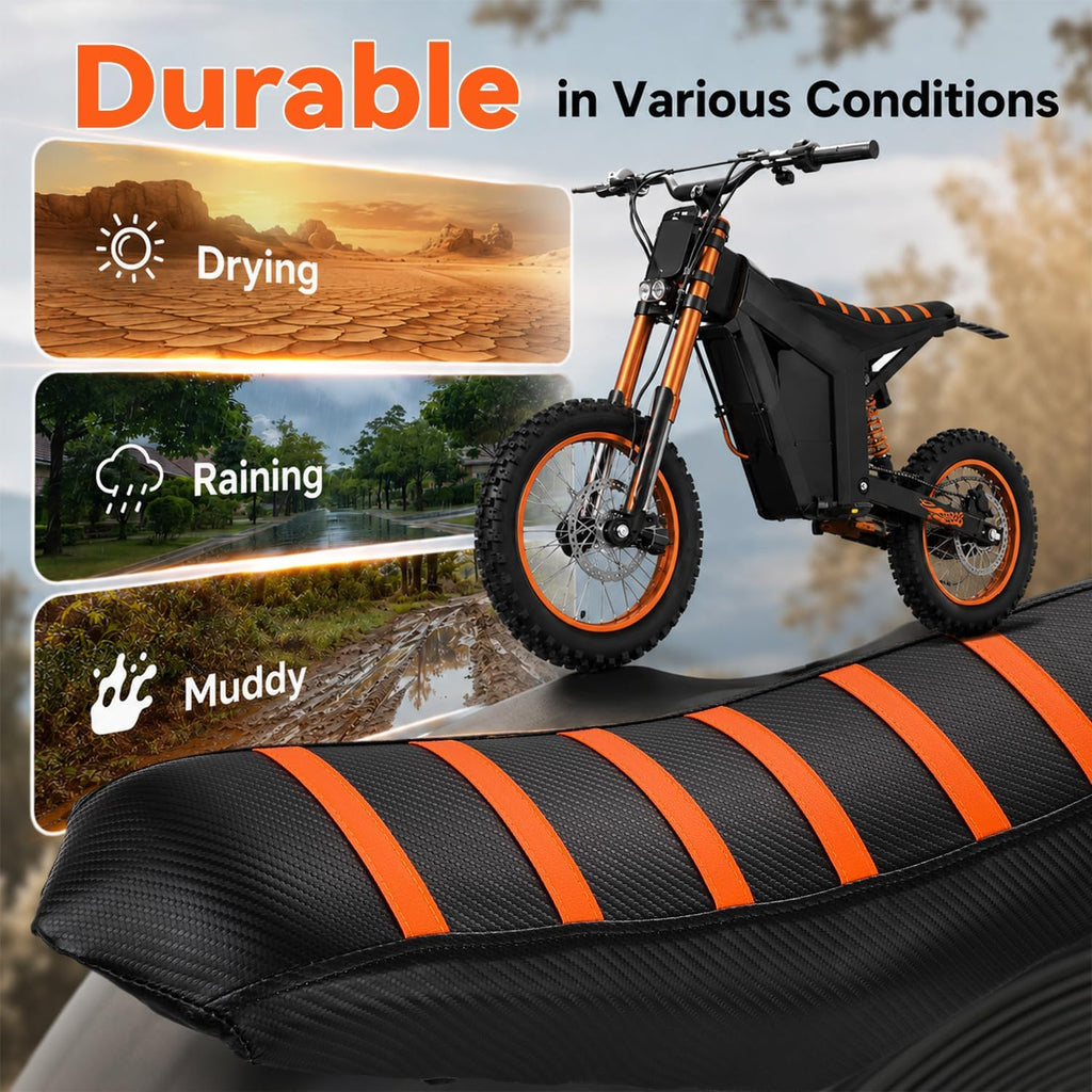 CHANGCHENG Electric Dirt Bike Seat Cover for Tutti Soleil 01,Waterproof Non-Slip Seat Cushion Cover for E Bike Tuttio Soleil01-Orange Stripe