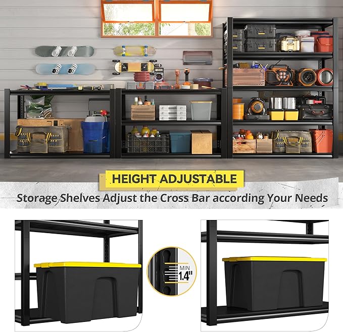 REIBII Garage Shelving Heavy Duty Garage Storage Shelves, Extra Large - Image 5