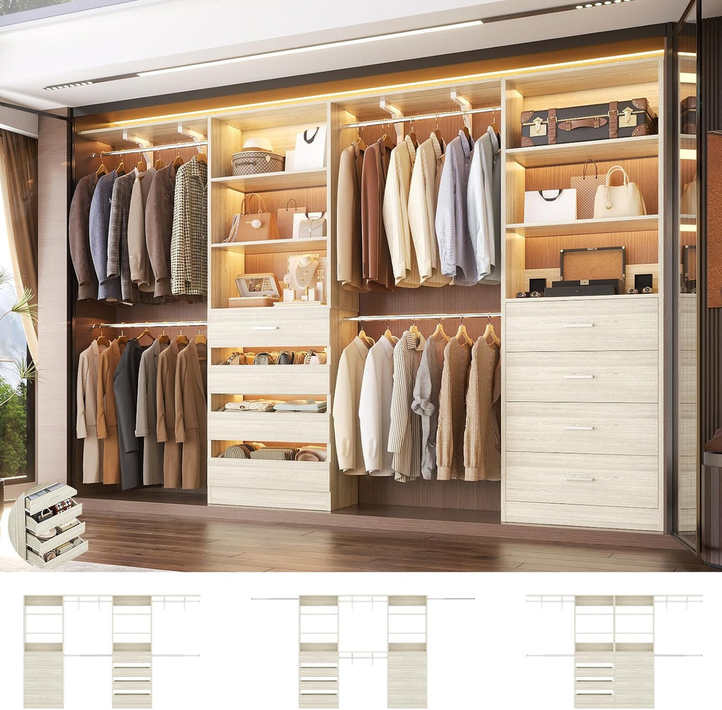 aheaplus closet system, wood closet organizer system with, main product view