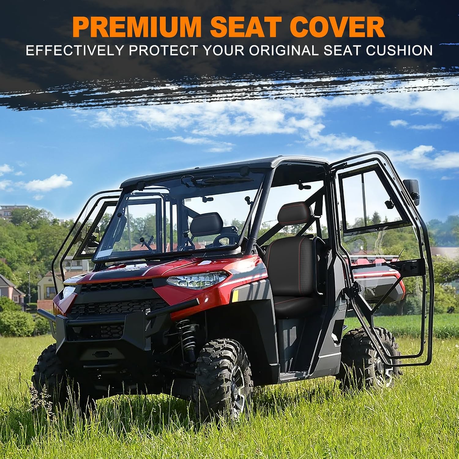 BORDAN Waterproof UTV Seat Cover with Wingback for 2022-2026 Polaris Ranger XP 1000, Heavy Duty 1680D Oxford Seat Covers for 60/40 Split Bench Seat Cover Set Pet Proof UTV Accessories (6PCS)