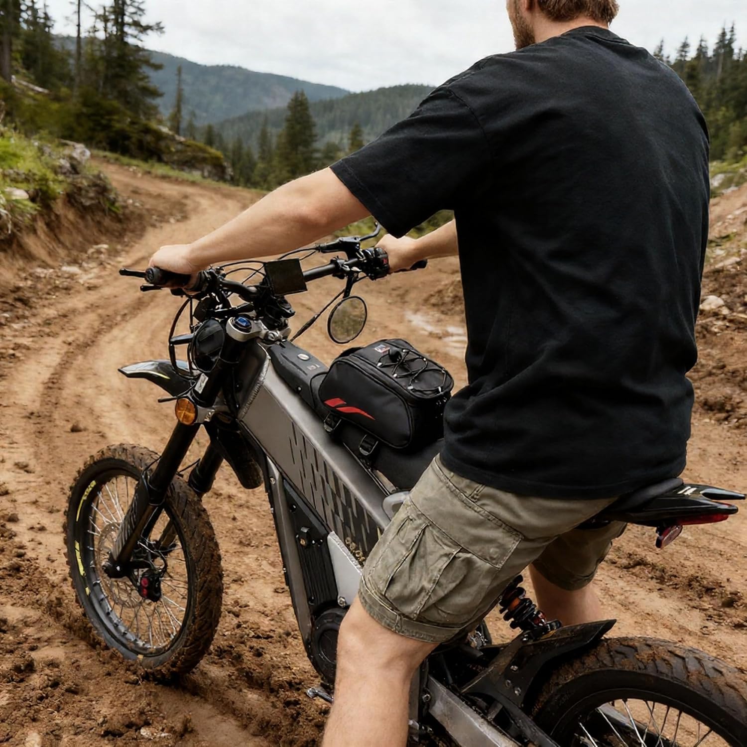 KEMIMOTO Dirt Bike Frame Bag, Waterproof Front Battery Bag Storage Pouch Compatible with Sur-Ron Light Bee X, S X160, X260 Soleil 01 E-Ride Pro SS/S ridstar q20 Talaria E-Bike,Dual Sport 2.5L Silver