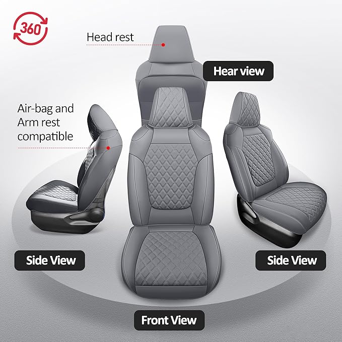 MIROZO RAV4 Seat Covers, Faxu Leather Car Seat Covers Non-Hybrid Fits - Image 6