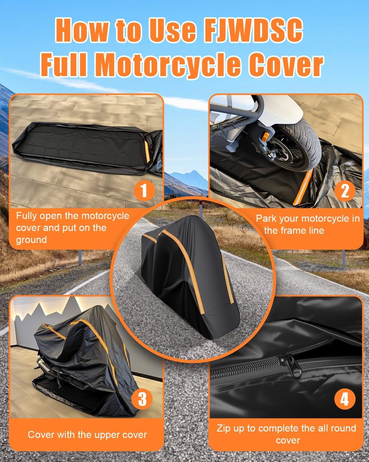 full enclosed motorcycle cover waterproof outdoor fit length on a desk or shelf