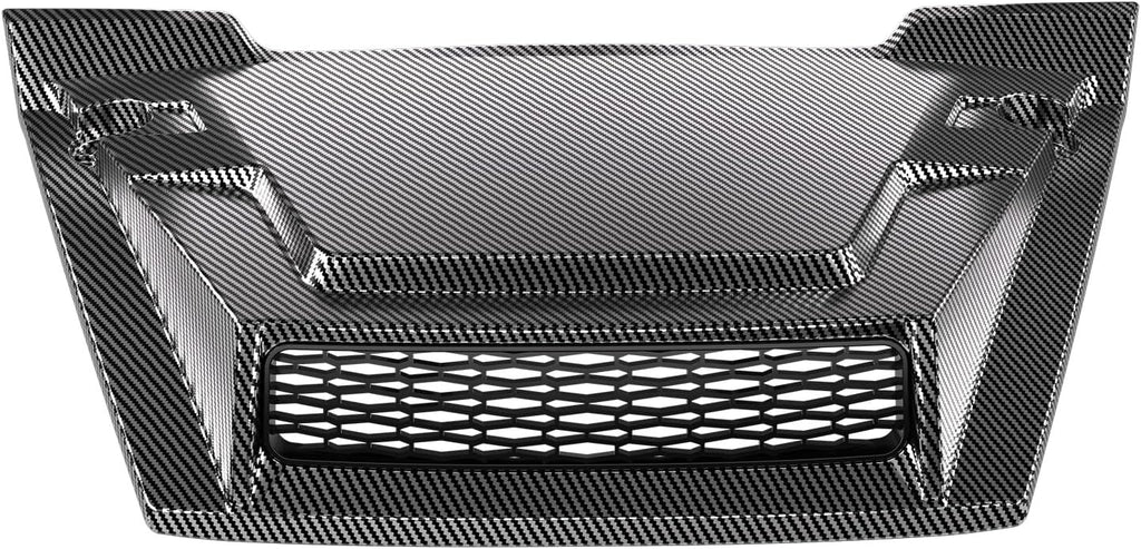 Sport Hood Scoop with Mesh for Honda Pioneer 700 2P 4P 14-25, PP Material Carbon Fiber Pattern Front Hood Cover with Sleek Mesh Ventilation Hood Scoop for Honda Pioneer 700-2 700-4 2014-2025