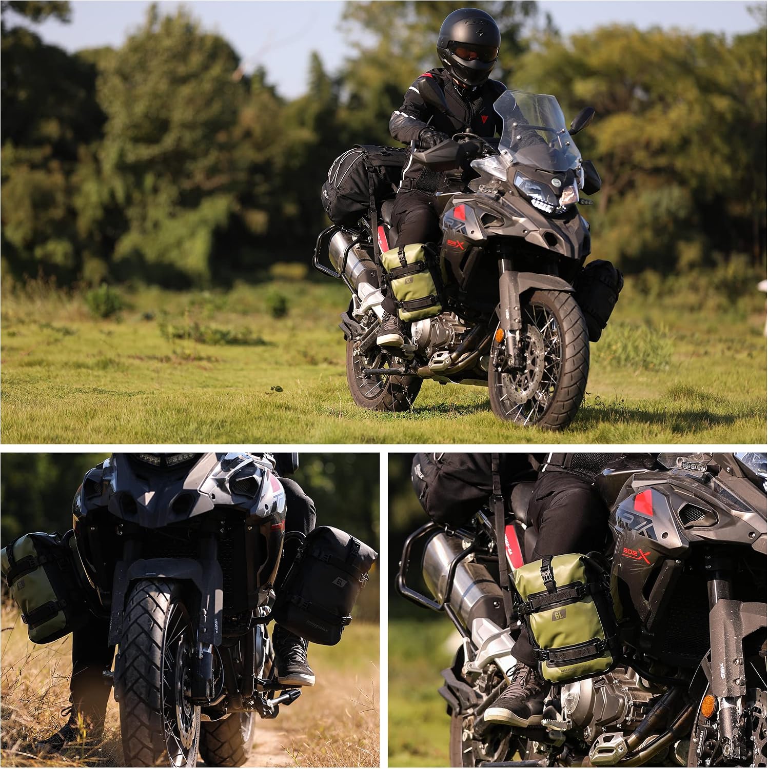 Rhinowalk Motorcycle Crash Bar Bag Waterproof 6L Motorcycle Frame Bag Saddle Bag Side Bag with Shoulder Strap