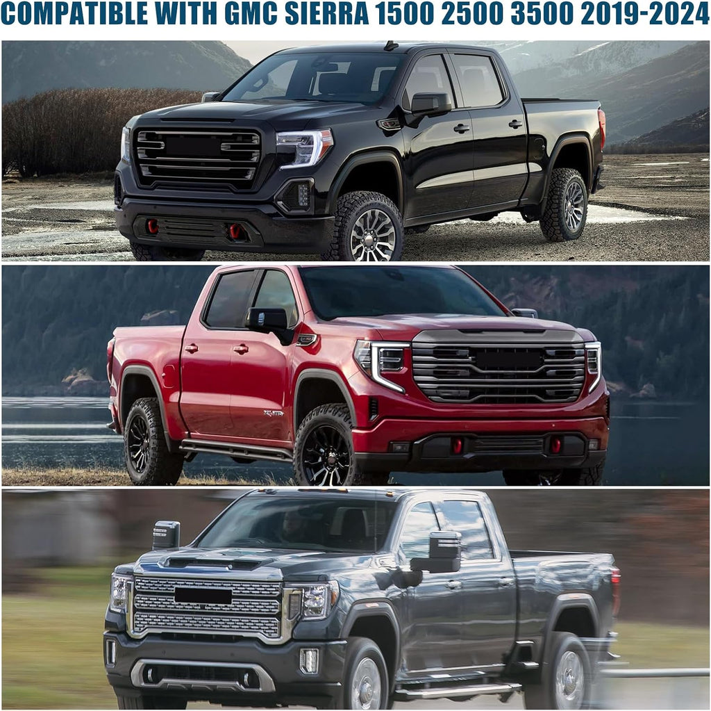 6 Layers Custom Fit Windshield Sun Shade for 2019-2024 GMC Sierra 1500 2500 3500, Foldable Car Sunshade with Storage Bag, Heat Reflective & UV Protection