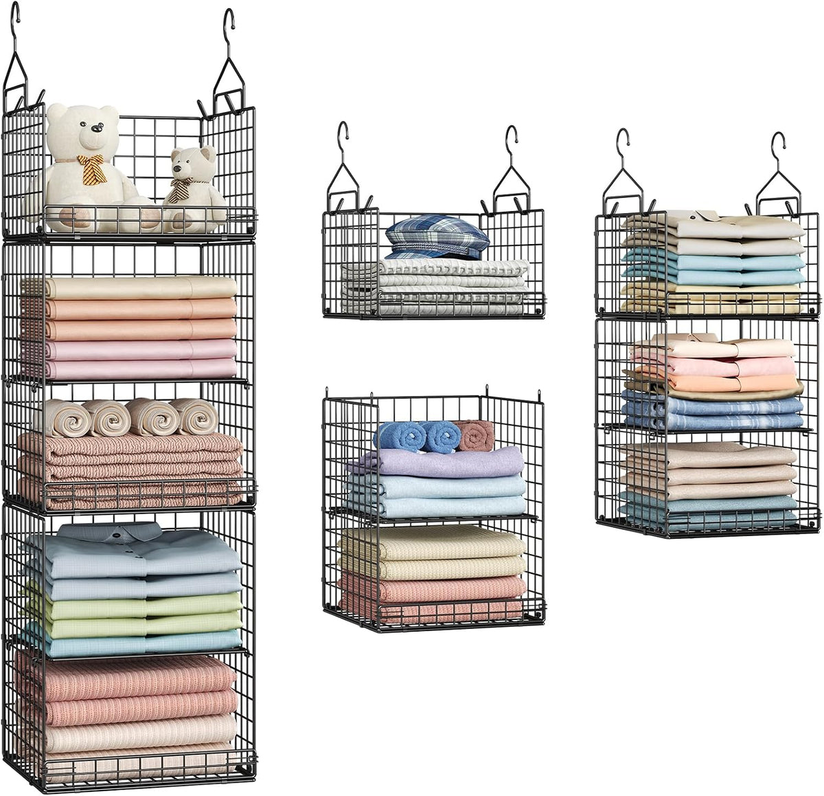yuyetuyo 5 tier closet hanging organizer and storage, main product view