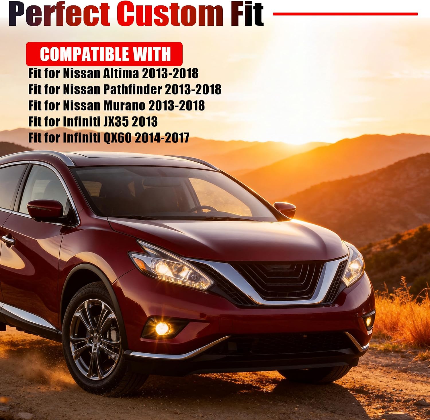 Front Door Red Courtesy Lamp Compatible with Nissan Altima Fit for Pathfinder for Murano 2013-2018 for Infiniti JX35 QX60 2013-2017 Replaces 26420-3JA0B