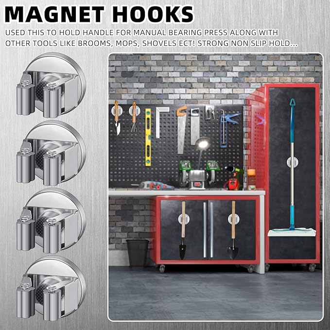 4 Pcs Magnetic Mop Broom Holder Movable Magnetic Broom Holder Rack, Anti Slip - Image 6