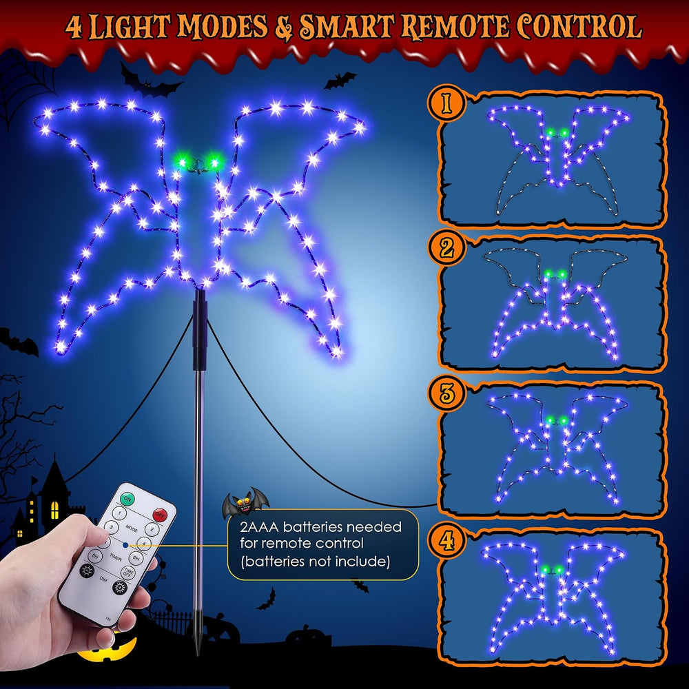 Enhon Halloween Lights Outdoor Decoration, 4 Pack Halloween Walkway Lights, 4...