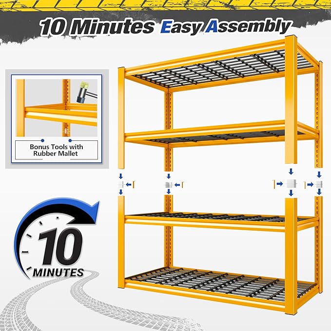 REIBII 40" W Garage Shelving Heavy Duty Metal Shelving 2200LBS Storage Shelves - Image 8