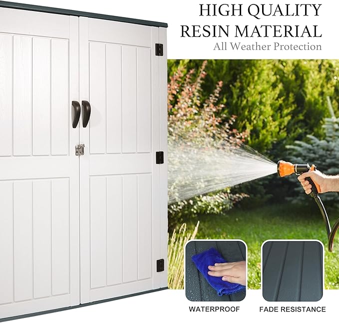 Outdoor Storage Cabinet, 52 Cu ft Resin Storage Box - Image 3