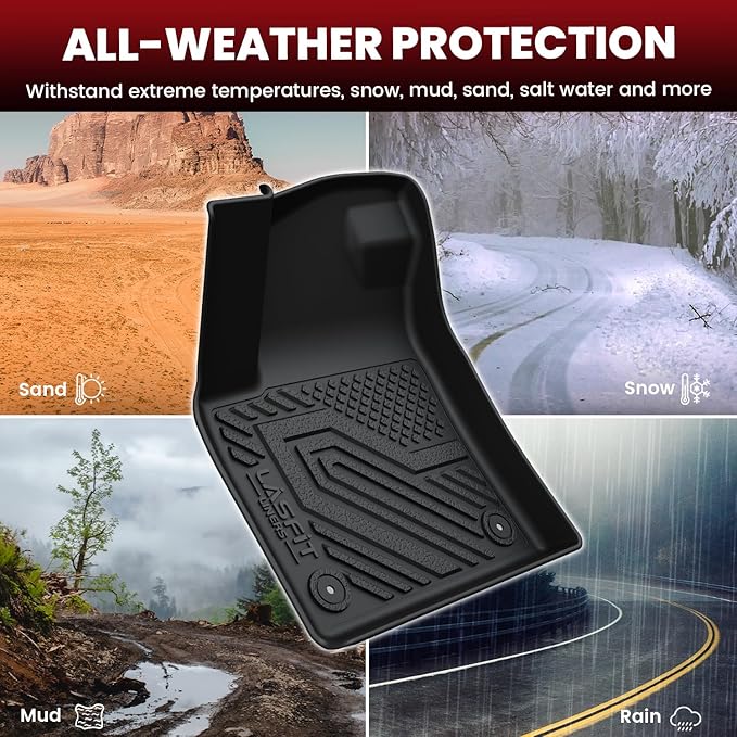 LASFIT Floor & Cargo Mats Fits for VW Atlas Cross Sport 2020-2025, All Weather - Image 7