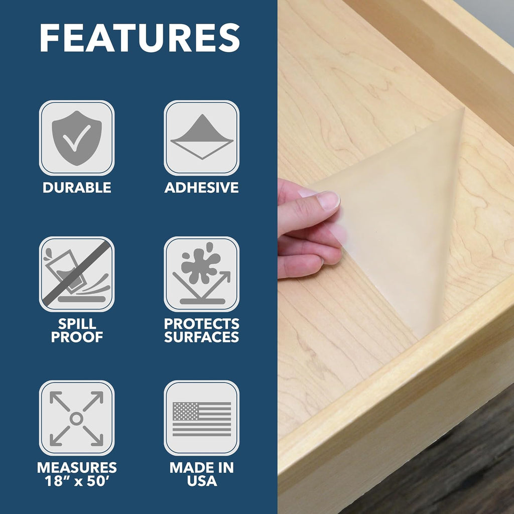 con-tact brand creative clear covering, versatile and self-adhesive shown in use