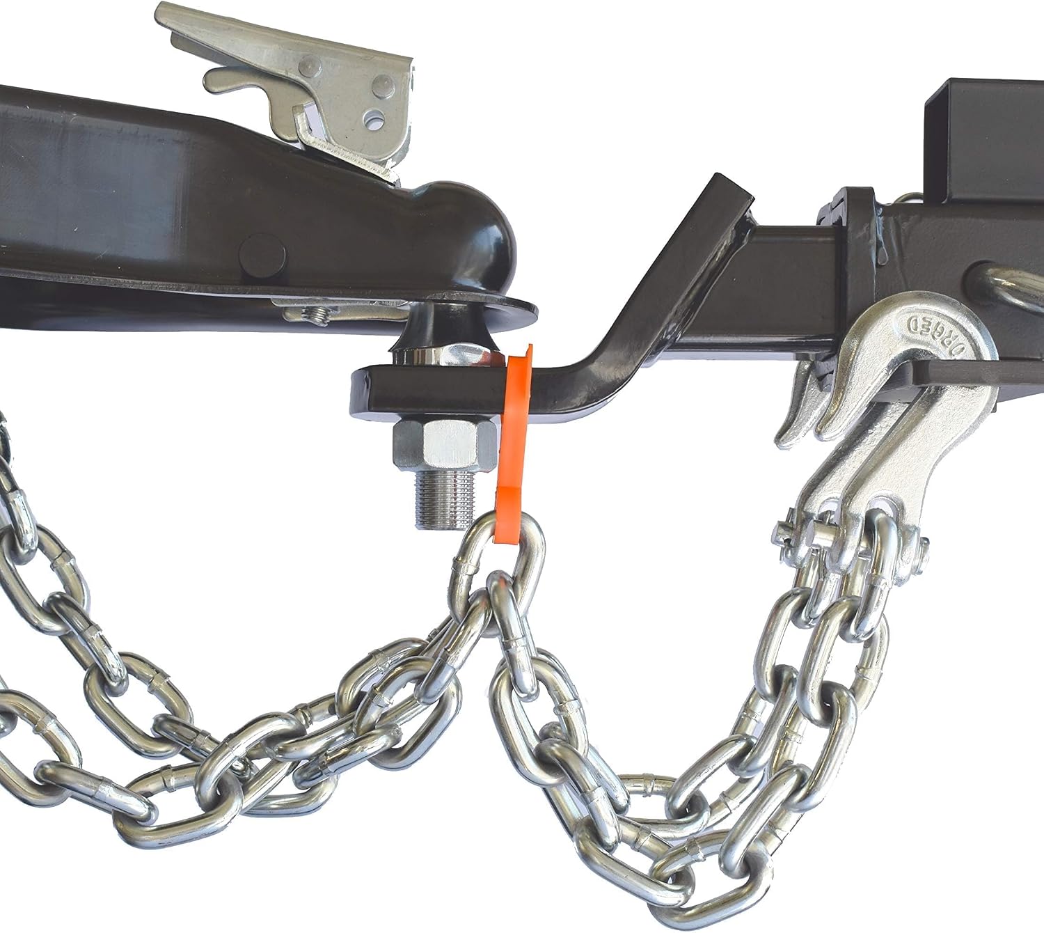 GR Innovations Safety Chain Hanger for Trailer Hitch - Easy Install RV Accessories - Keeps Chains Off Road While Towing - Made in USA - Stop Sparks - Class 3